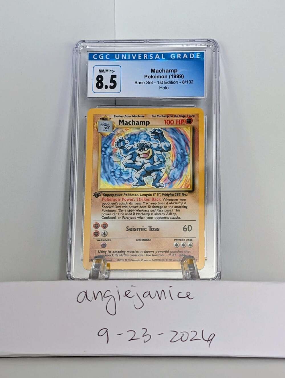 Nintendo Pokemon Base Set 1st Edition Machamp 8/102 Holo CGC 8.5